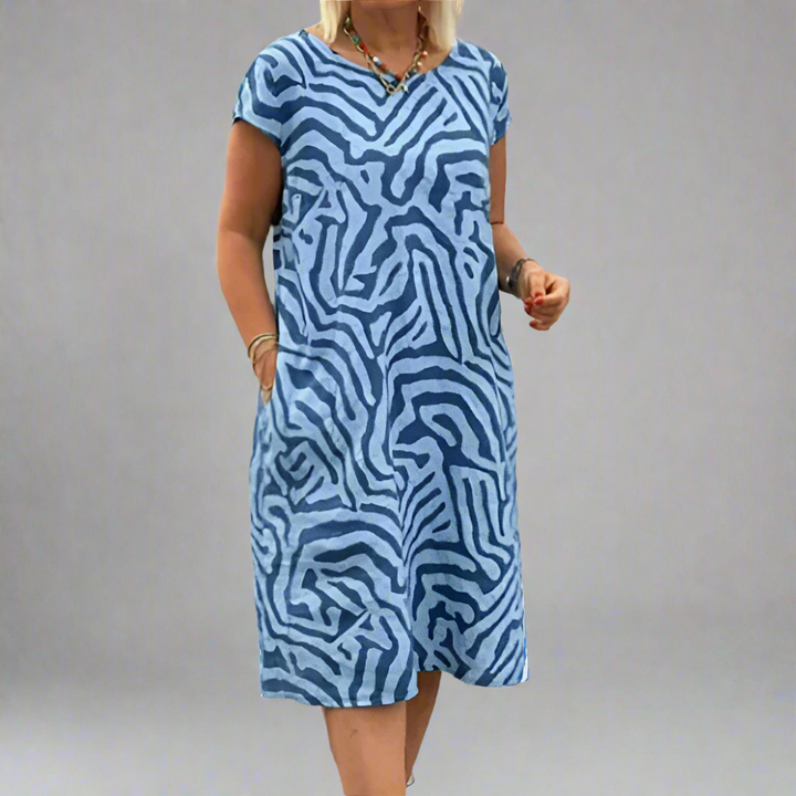 Lara Relaxed Zebra-Print Dress