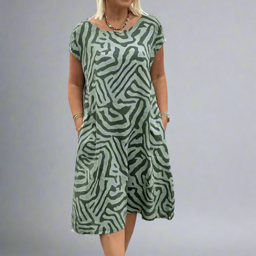 Lara Relaxed Zebra-Print Dress