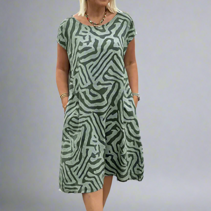 Lara Relaxed Zebra-Print Dress