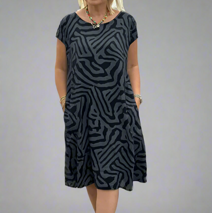 Lara Relaxed Zebra-Print Dress