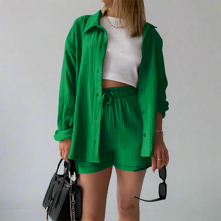 Bridget Two Piece Shirt And Shorts Set