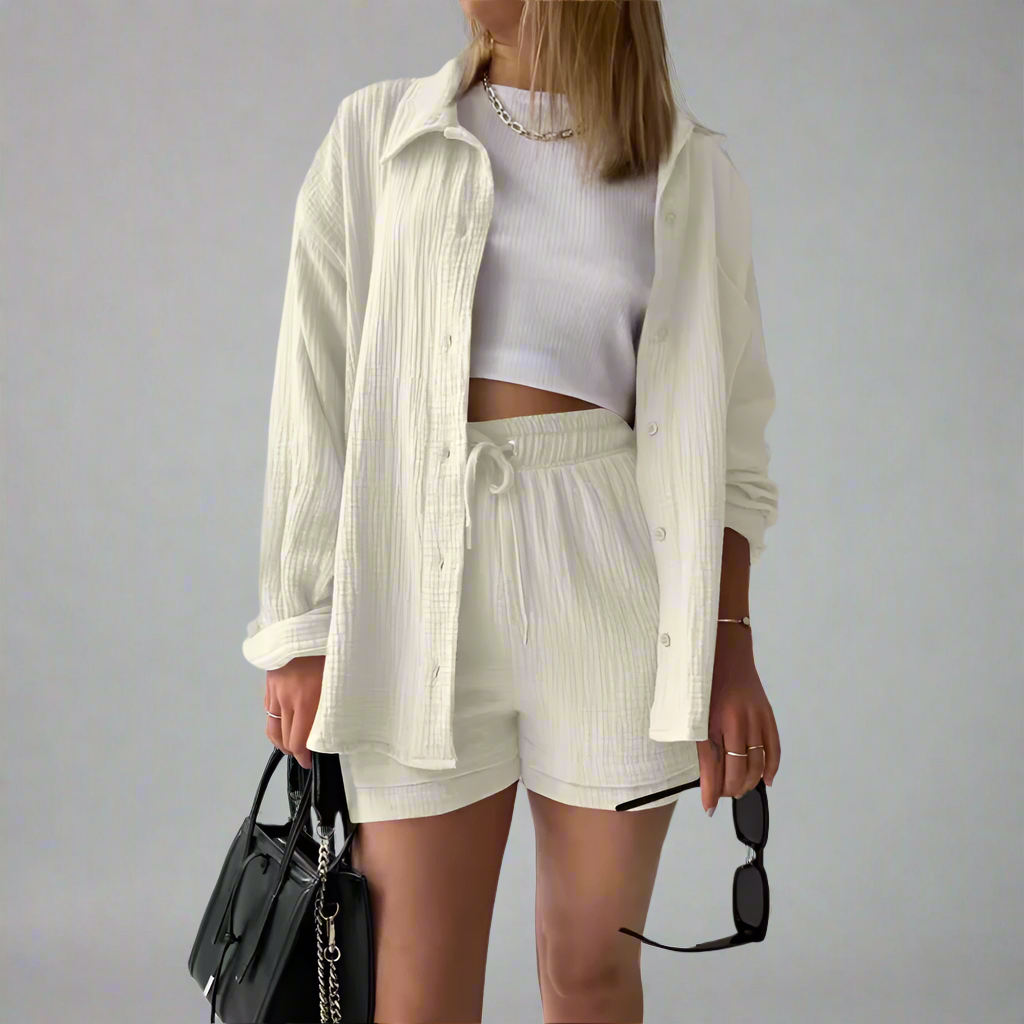 Bridget Two Piece Shirt And Shorts Set