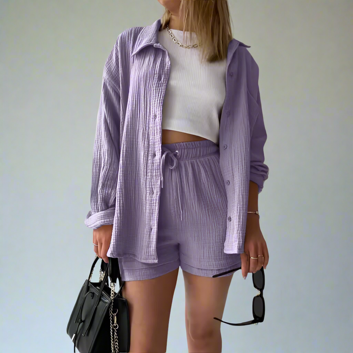 Bridget Two Piece Shirt And Shorts Set