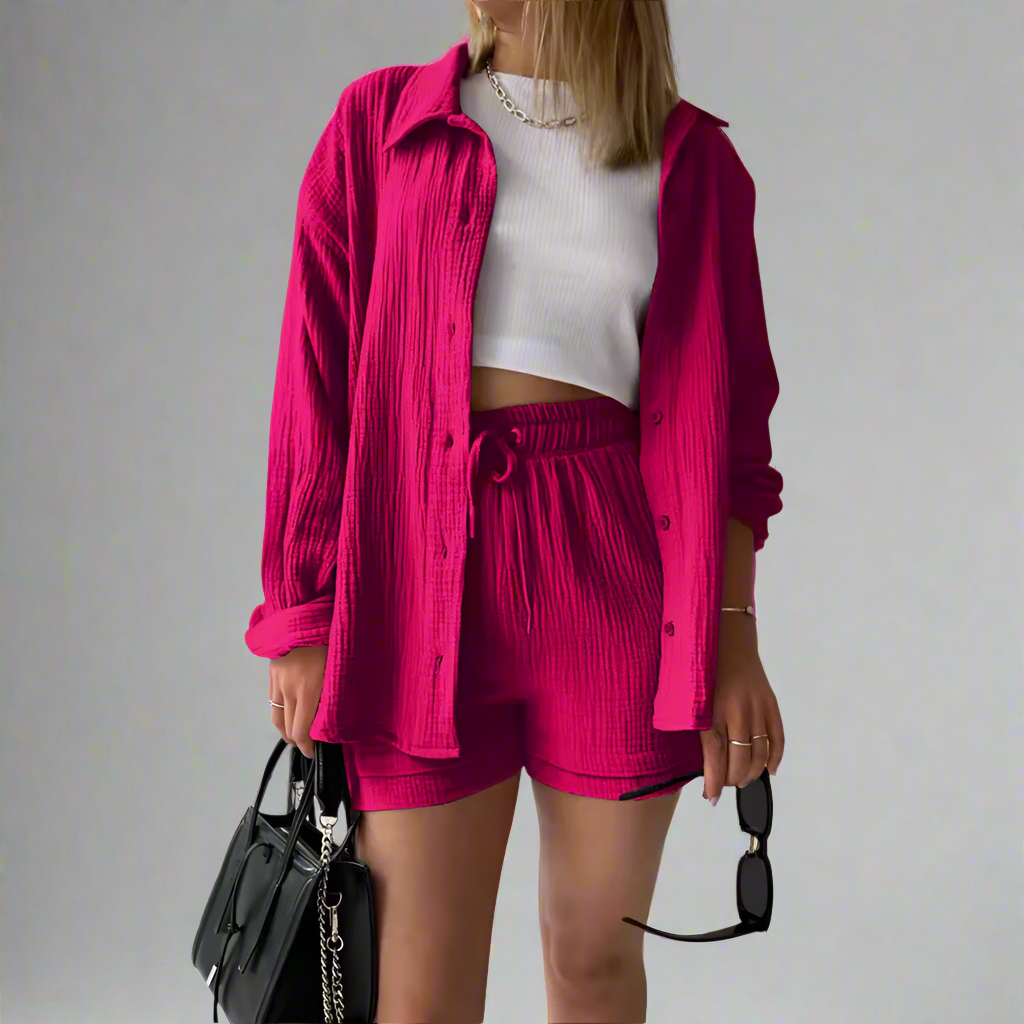 Bridget Two Piece Shirt And Shorts Set