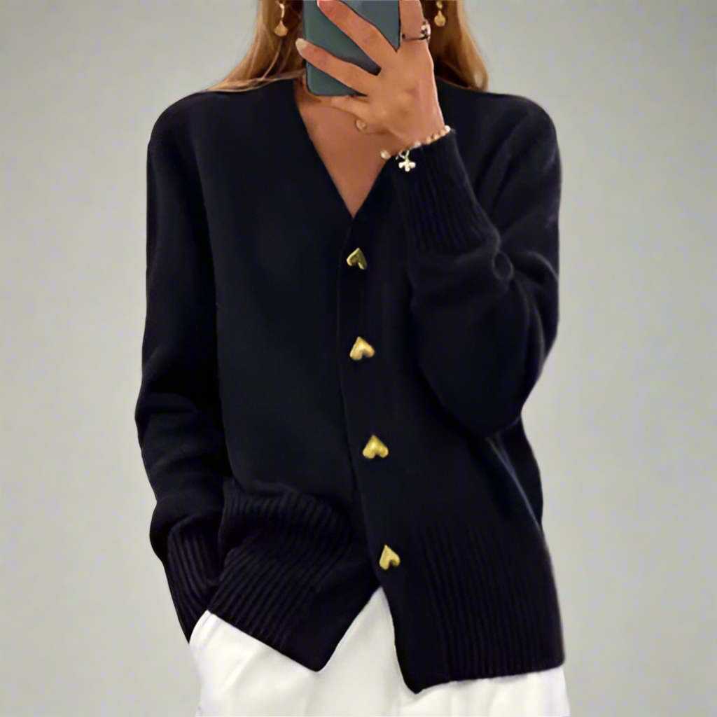 Maisie Cardigan with Heart Buttons