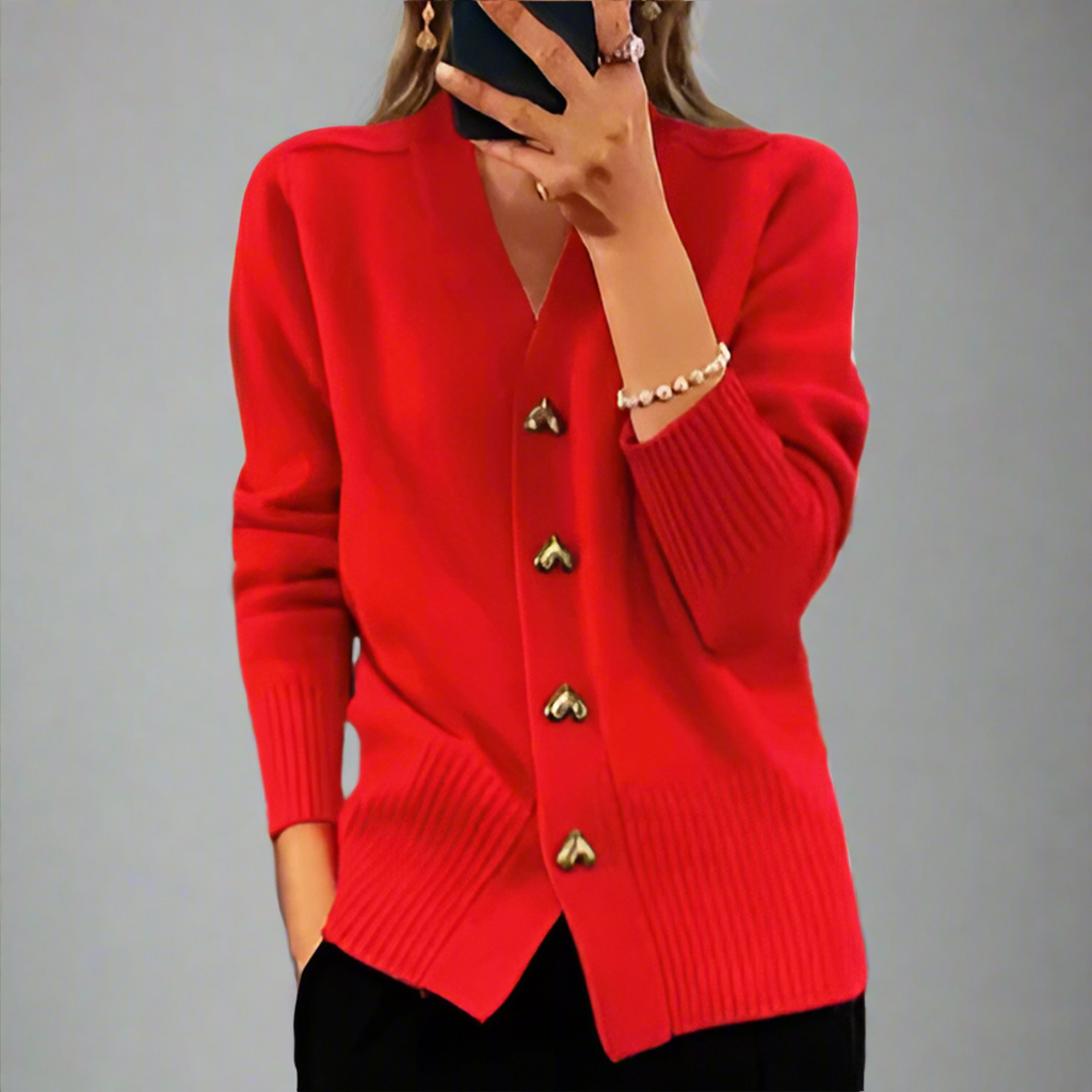 Maisie Cardigan with Heart Buttons